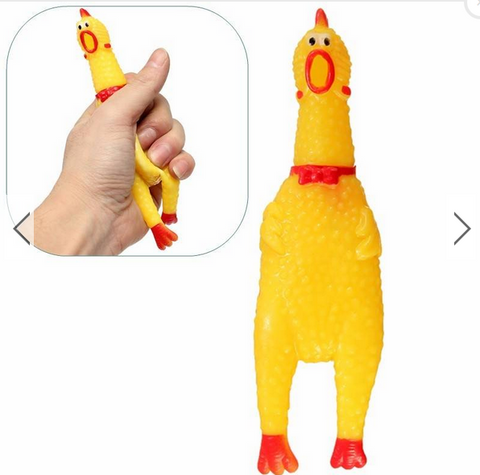 Yellow Screaming Rubber Chicken Pet DogToy Squeaker Stress Relievers Gift